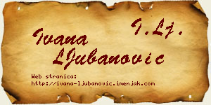 Ivana LJubanović vizit kartica